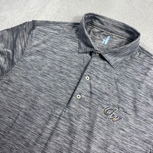 Johnnie-O Featherweight GW George Washington University Polo Shirt Grey Mens L